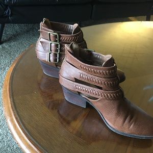 Just Fab buckle booties